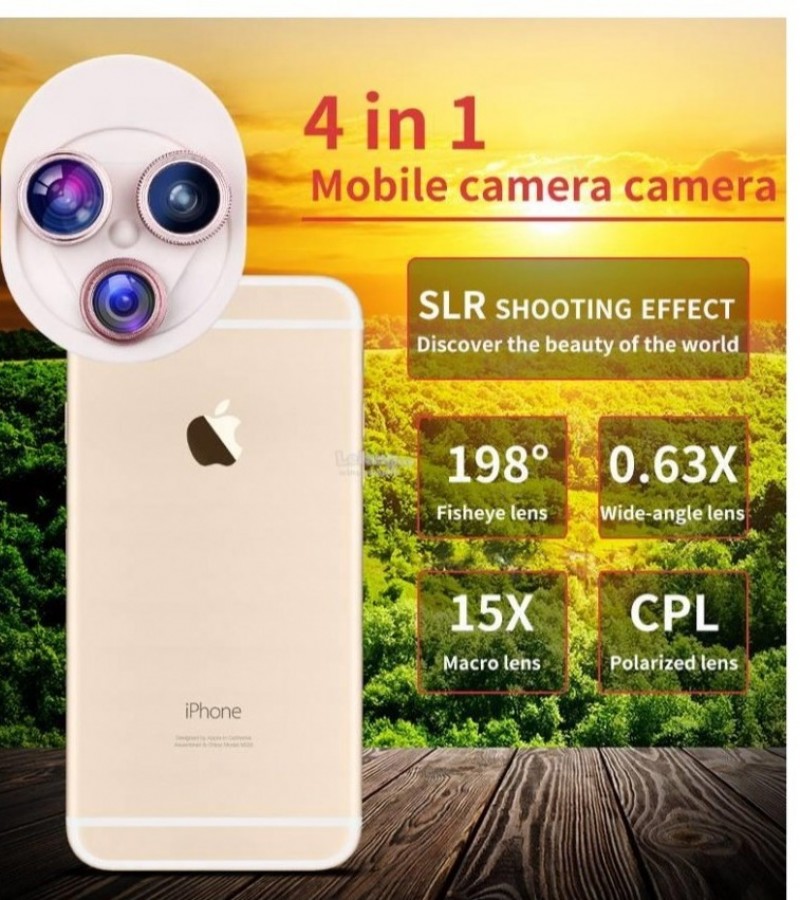 Universal mobile phone camera lens 4 in 1