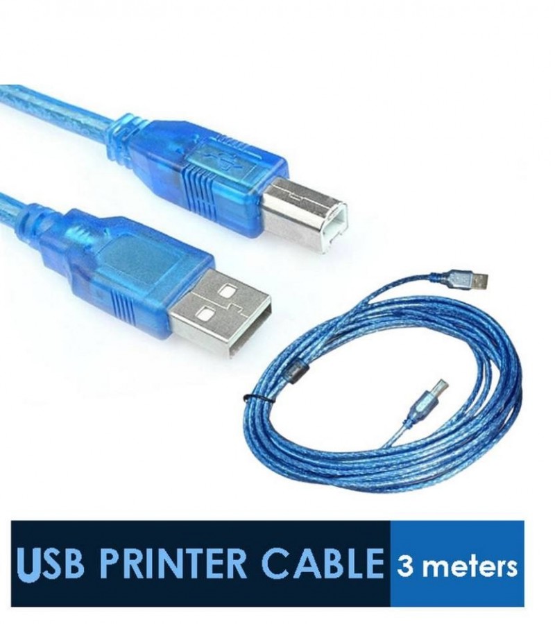 USB Printer Cable 3 meters - 9.8 feet Long Cable