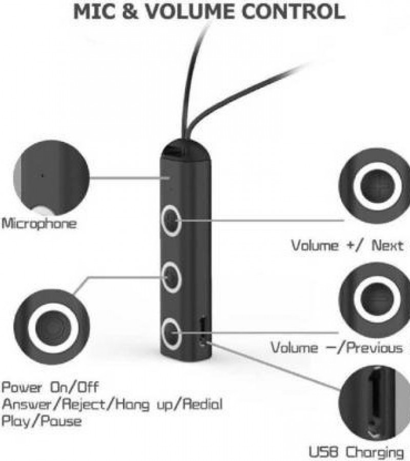 V25 Wireless Bluetooth headphone, (Black) Bluetooth Headset