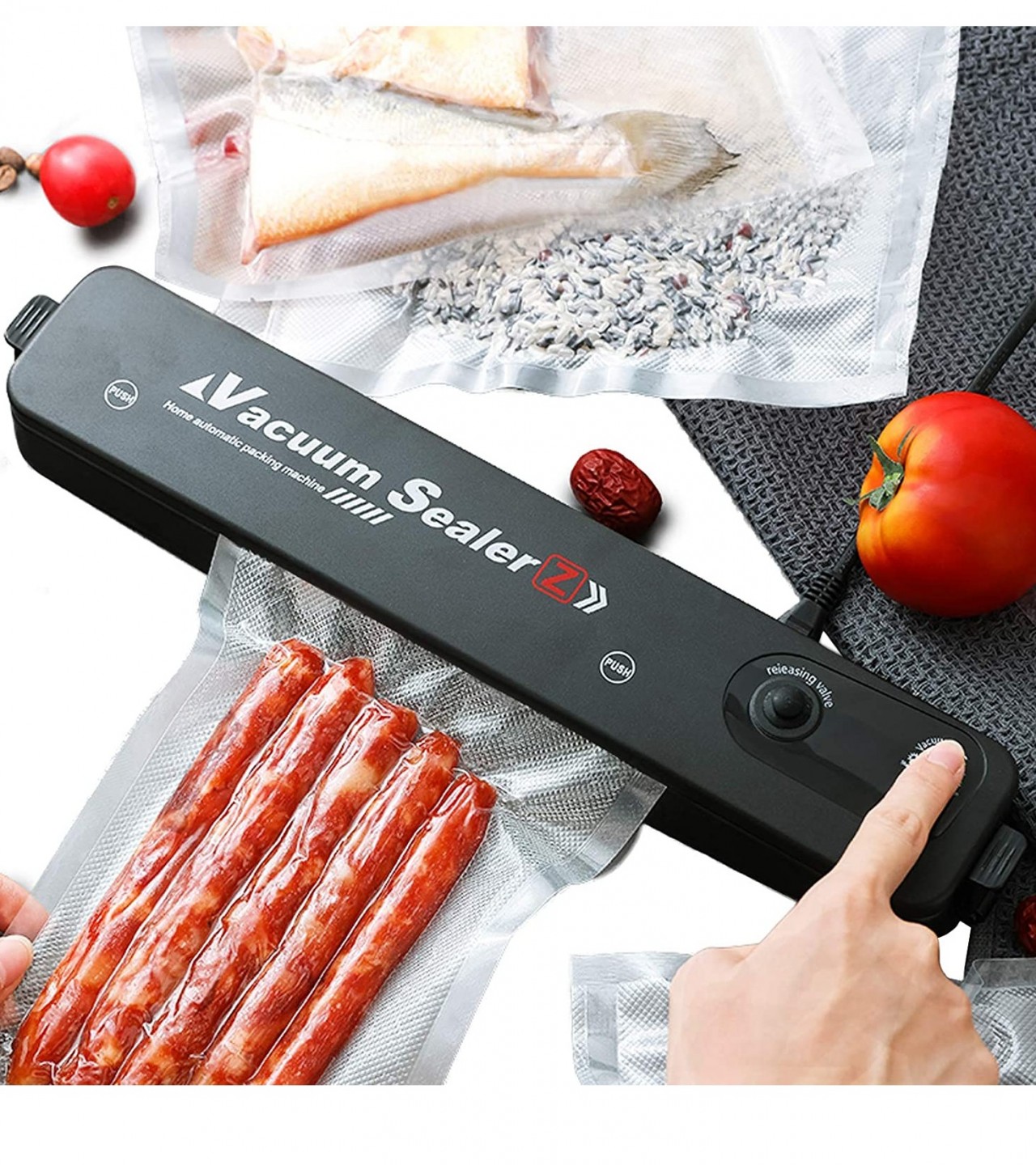 Vacuum Sealer Hand Machine Automatic for Food Saver 10 Vacuum Bags ...