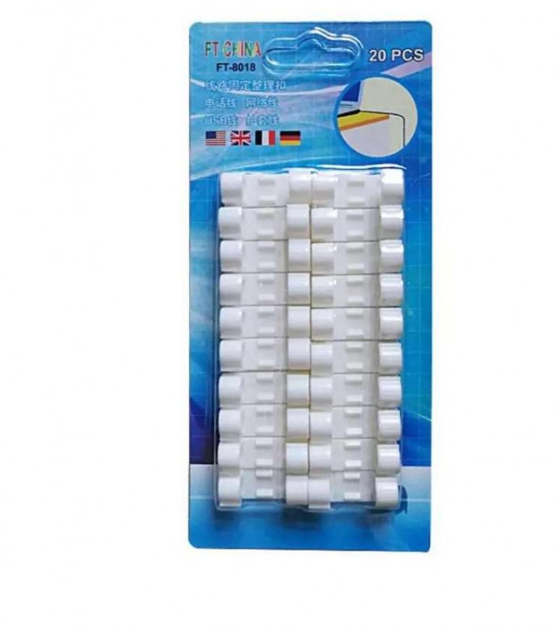 20Pcs Self Adhesive Cable Clips Organizer Desk Mouse Cable Wire Holder