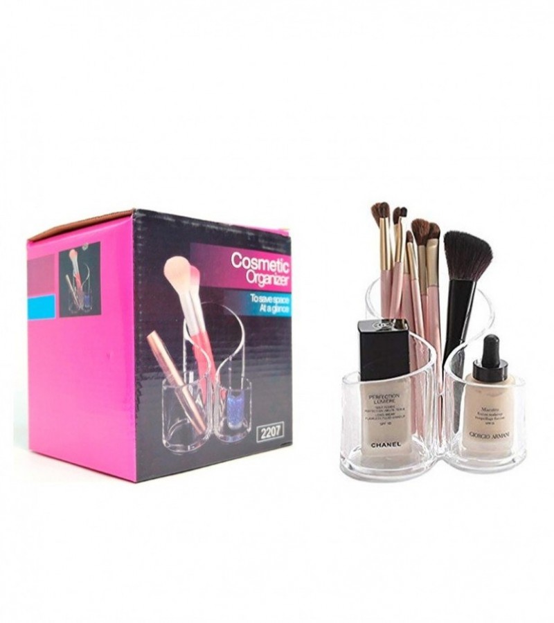 3 Compartments Cosmetic Makeup Organizer Transparent Acrylic Storage Box