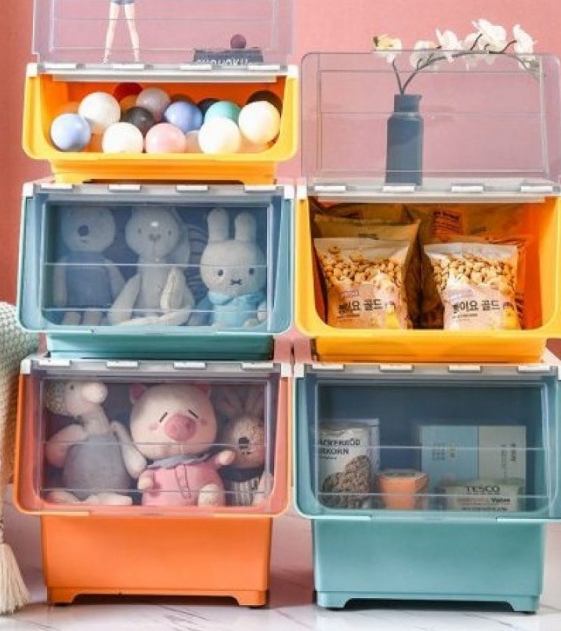 3Pcs Set Front Opening Storage Box Multi-Purpose for kitchen Toys Clothes Organizer 3 Sizes (S+M+L)