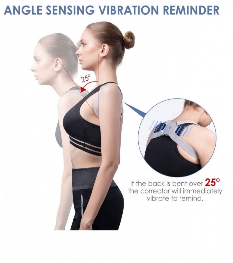 Adjustable Smart Sensor Posture Upper Back Brace Support for Men