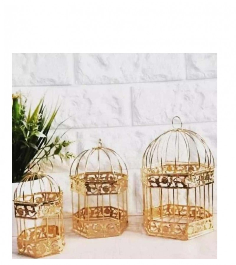 Cage Set- Golden Best For Home Office Decoration