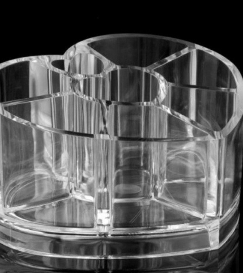 Crystal Make Up Cosmetic Storage Container Bathroom Organizer Heart Shape