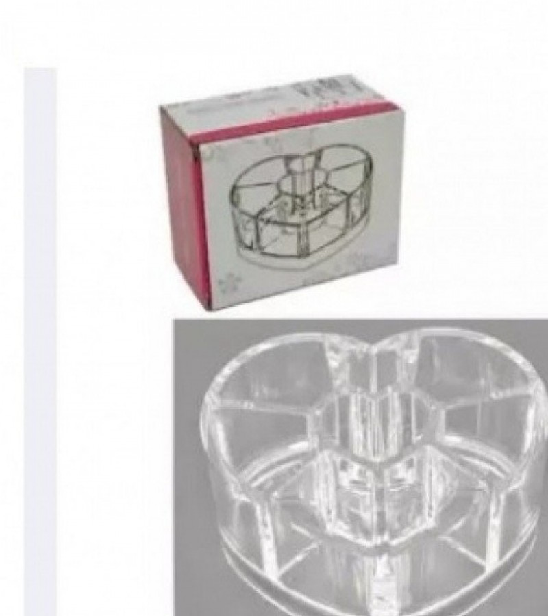 Crystal Make Up Cosmetic Storage Container Bathroom Organizer Heart Shape