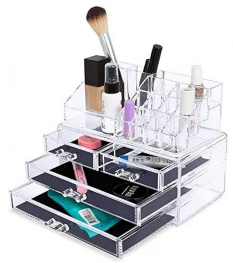 Display4top Jewellery Storage Box Acrylic Cosmetics Lipsticks Make Up Organiser Holder