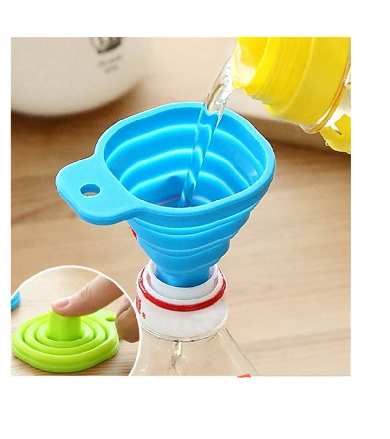 Folding And Space Saving Easy To Store Silicone Funnel For Kitchen