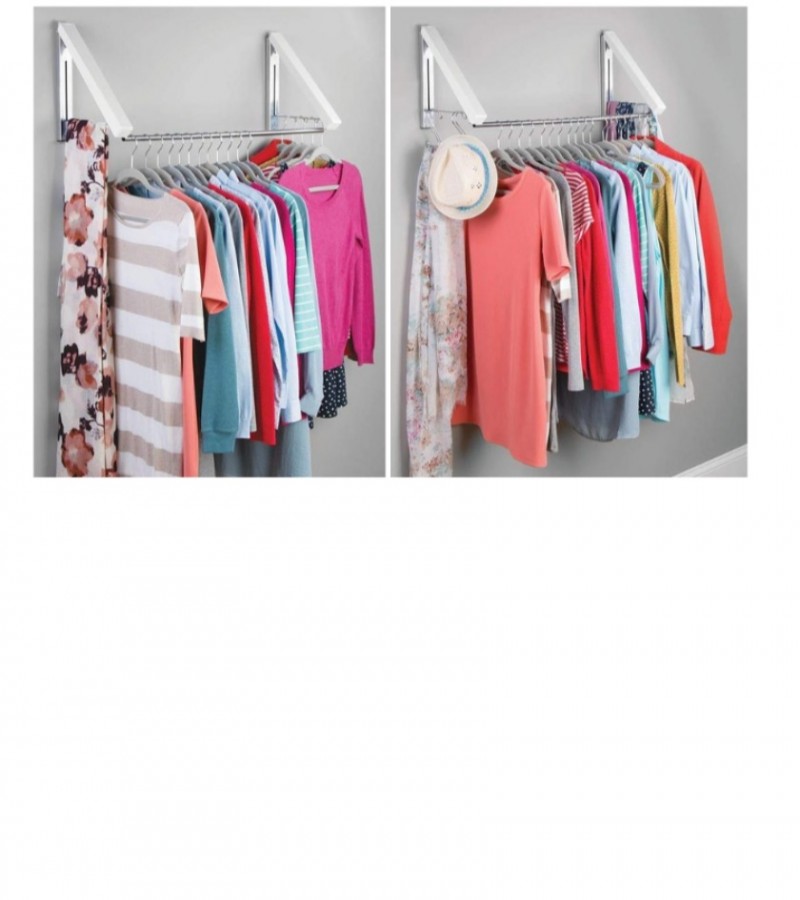 Folding Hidden Wall-mount Hanger Retractable Indoor Bedroom Clothes Towel Rack