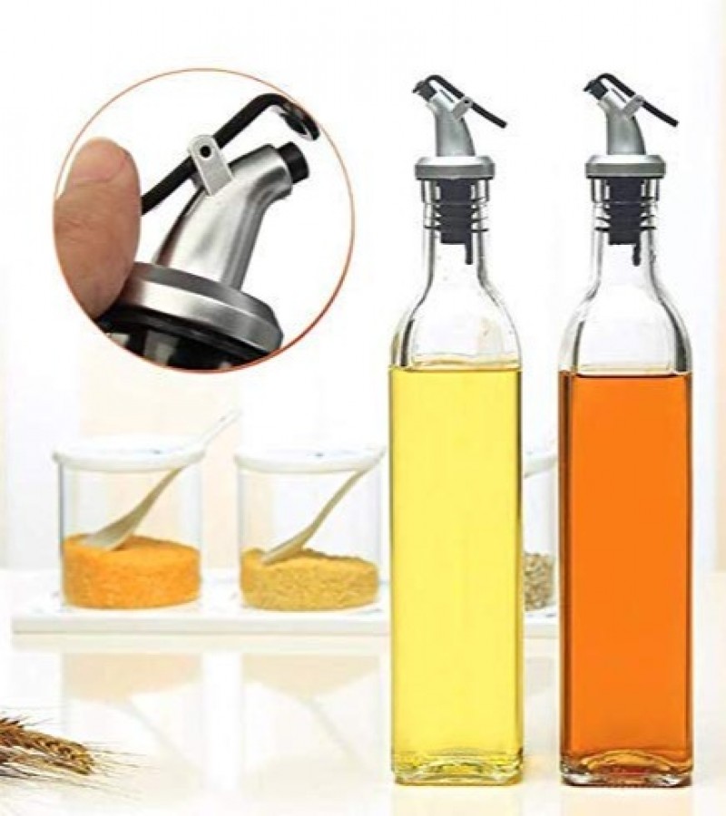Glass Oil and Vinegar Storage Bottle Cruet Seasoning Set for Dining Table and Home and Kitchen Sauce