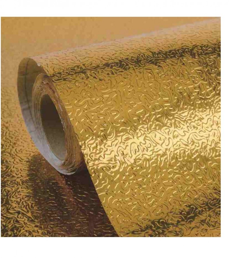 Golden Waterproof Oil Proof Aluminum Foil Sticker Self Adhesive Wallpaper