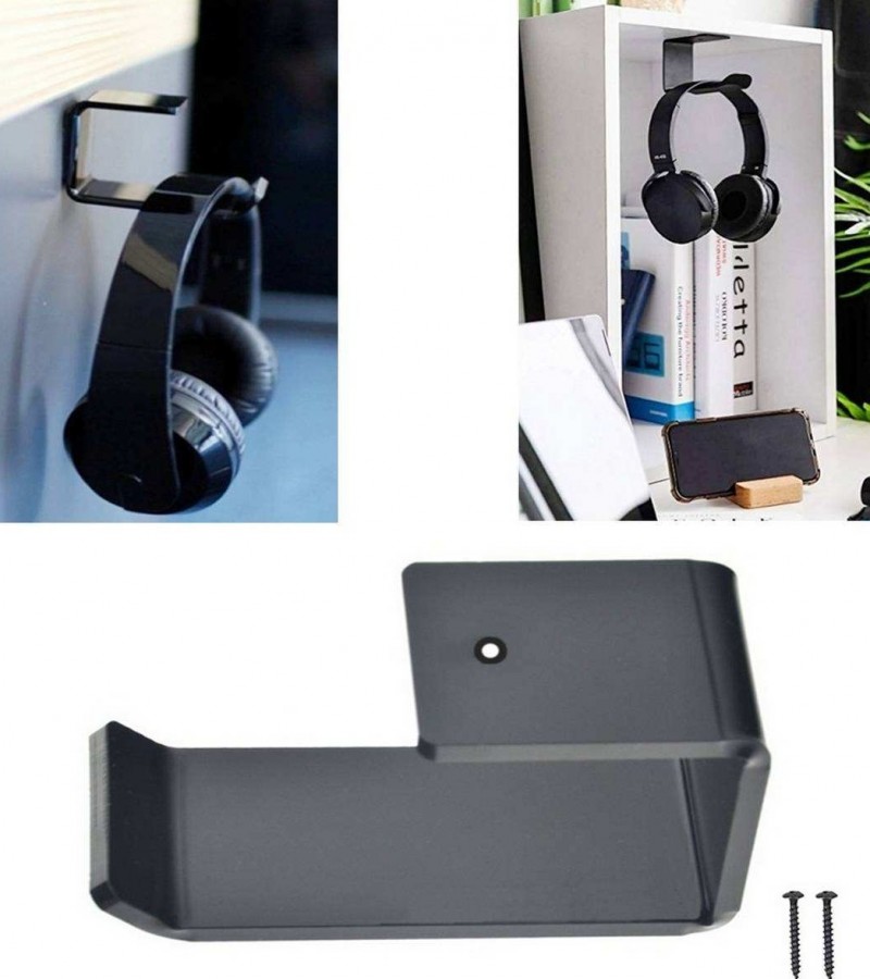 Heavy Duty Metal Wall Mount Under Table Gaming Headphone Stand Display Holder Hanger Bracket