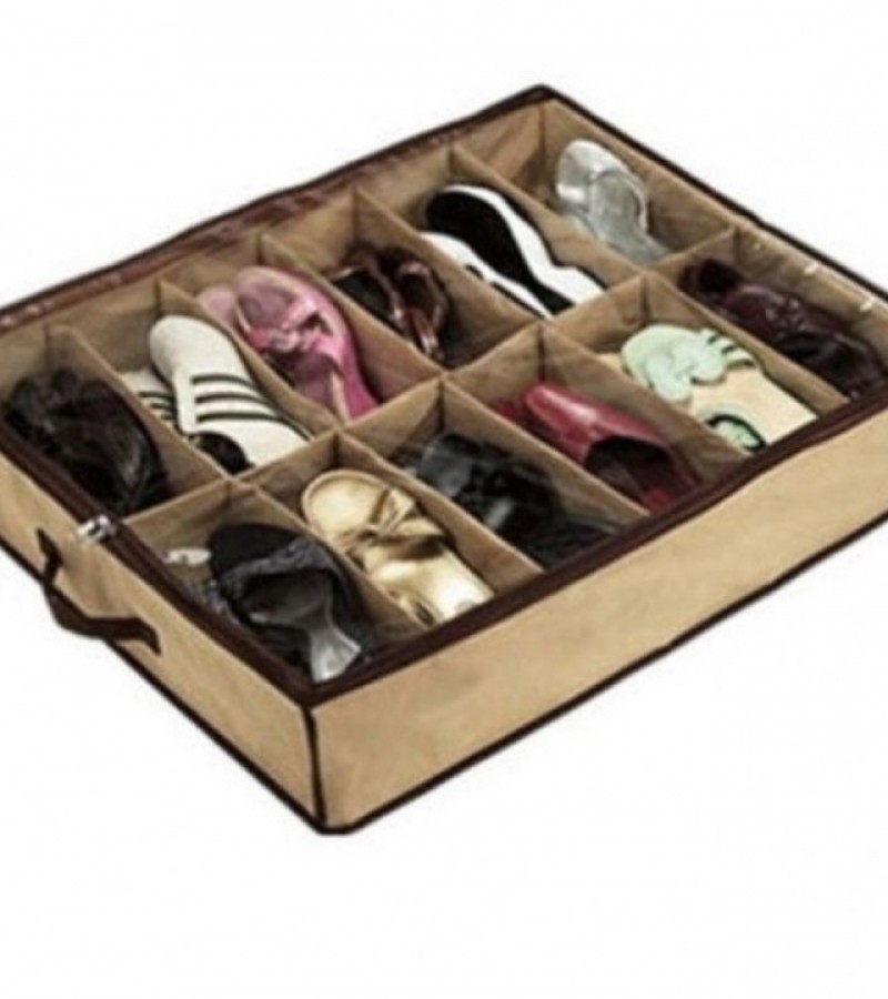 Home fabric Under Bed Shoe Organizer