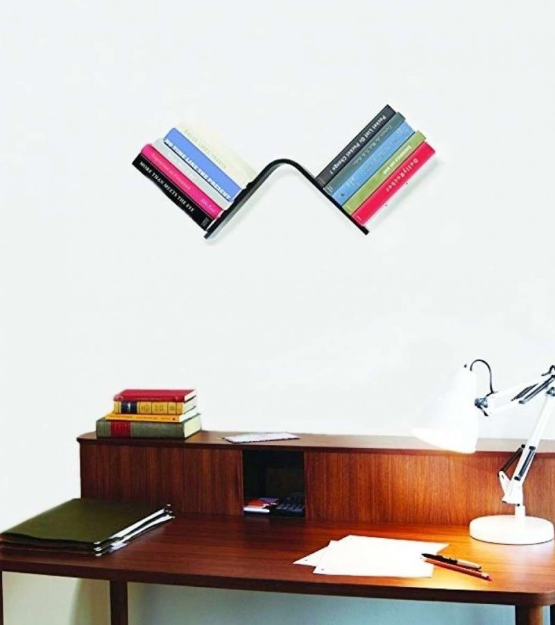 Invisible Wings Shape Floating Book shelf / Book rack / Book Organizer