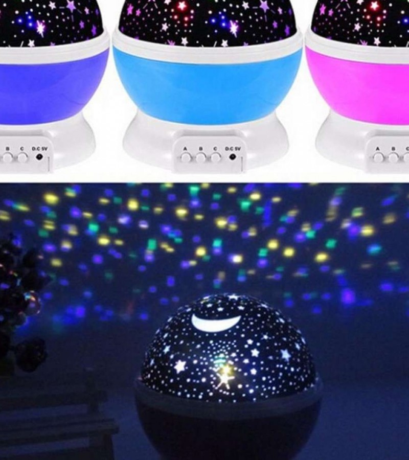 LED Rotating Stars Remote Projector Night Light
