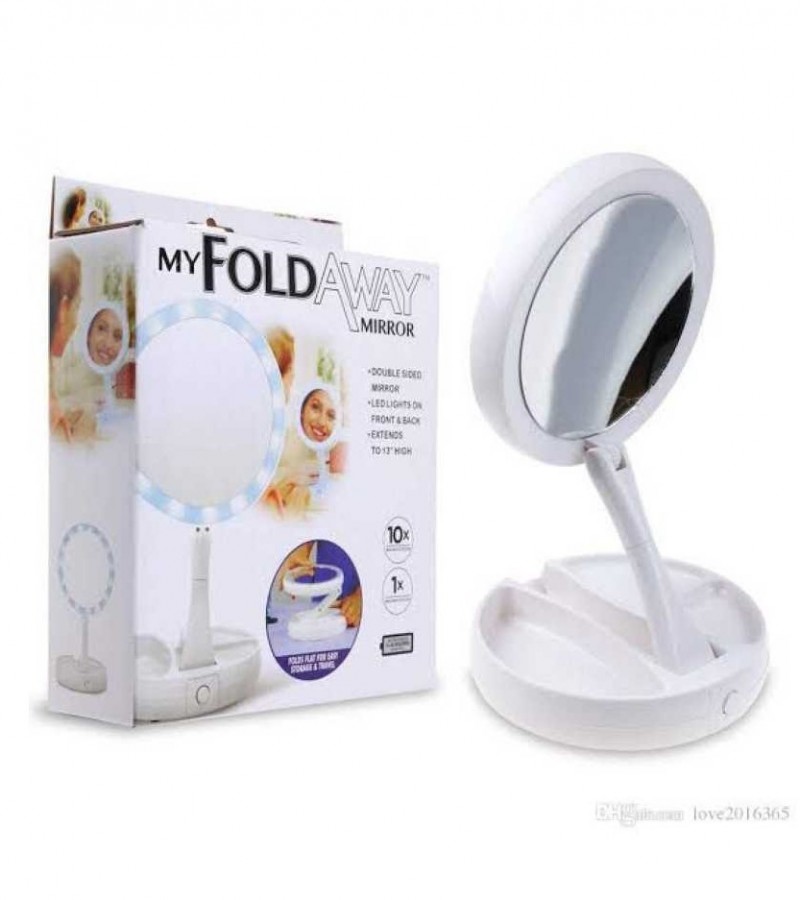 My Foldaway Led Makeup Mirror Travel Two Sided Mirror 10X Zoom-Double sided mirror