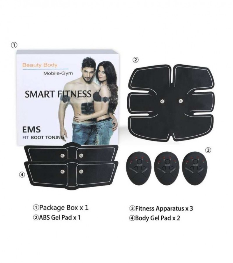 New 6 Pack EMS Trainer Abdominal Toning Muscle Toner Abs Smart EMS