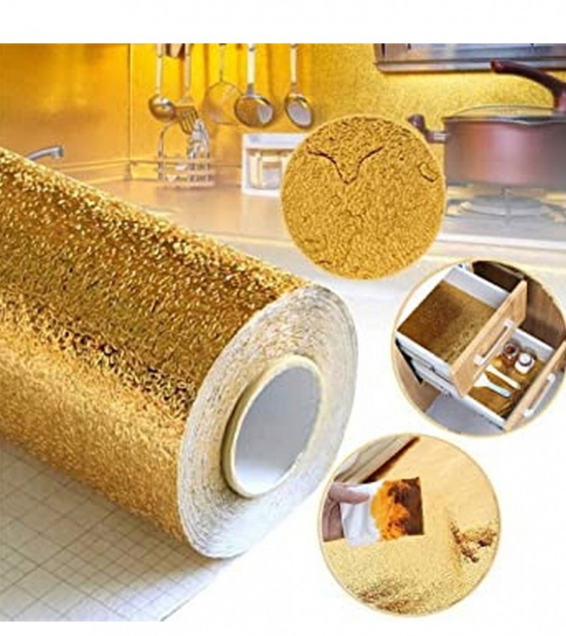 no brand Aluminium Foil Paper Golden Silver Kitchen Oil Proof Contact Paper Waterproof Sticker