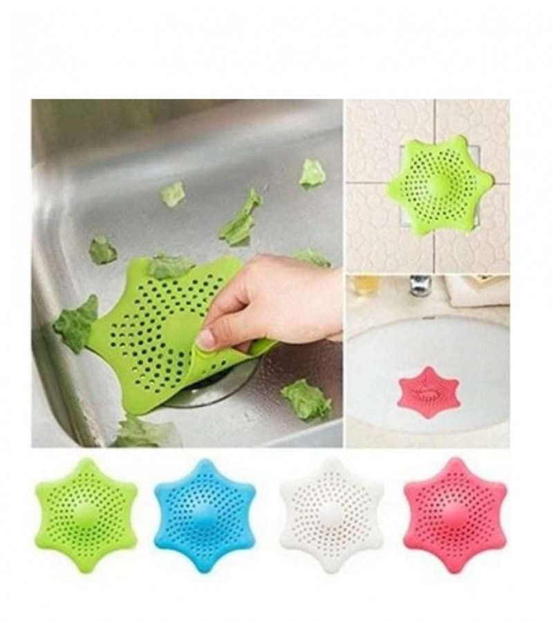 PACK OF 3 Kitchen Silicone Star Shaped Sink Filter Drain Hair Sewer Colander Strainer