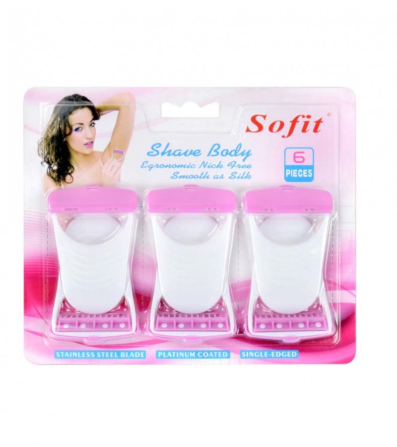 Pack of 6 - Soft Shave Body Razor for Women