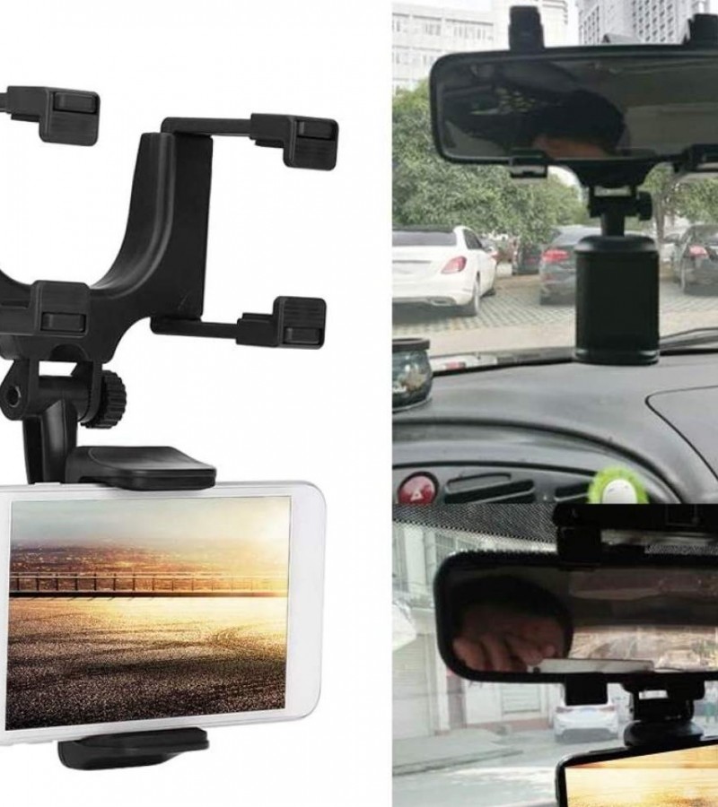 Universal Adjustable 360° Car Rearview Mirror Mount Mobile