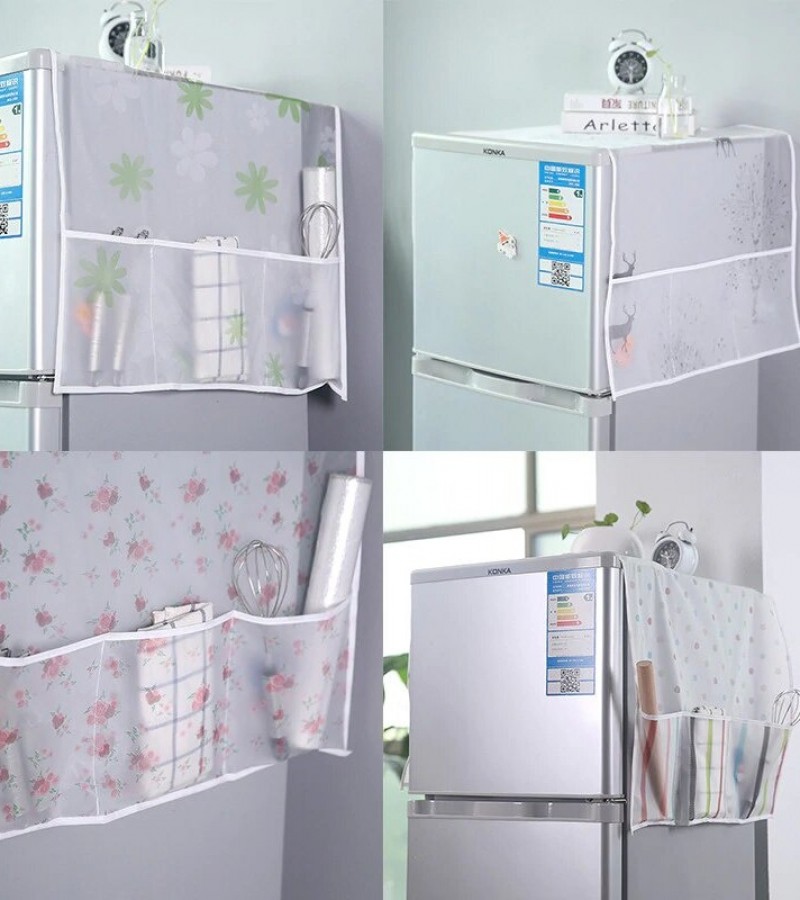 Water Proof Double Sided 6 Pockets Refrigerator Fridge Dust Cover Storage Hanging Bag Organizer