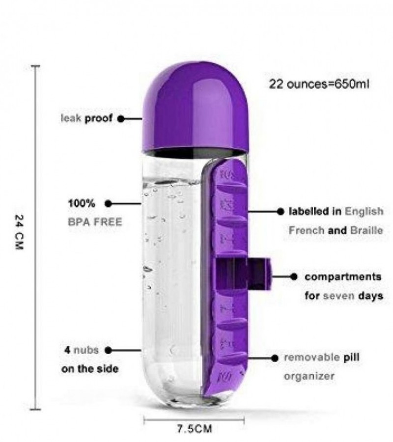 Weekly Pill Organizer & Water Bottle - GCK-058