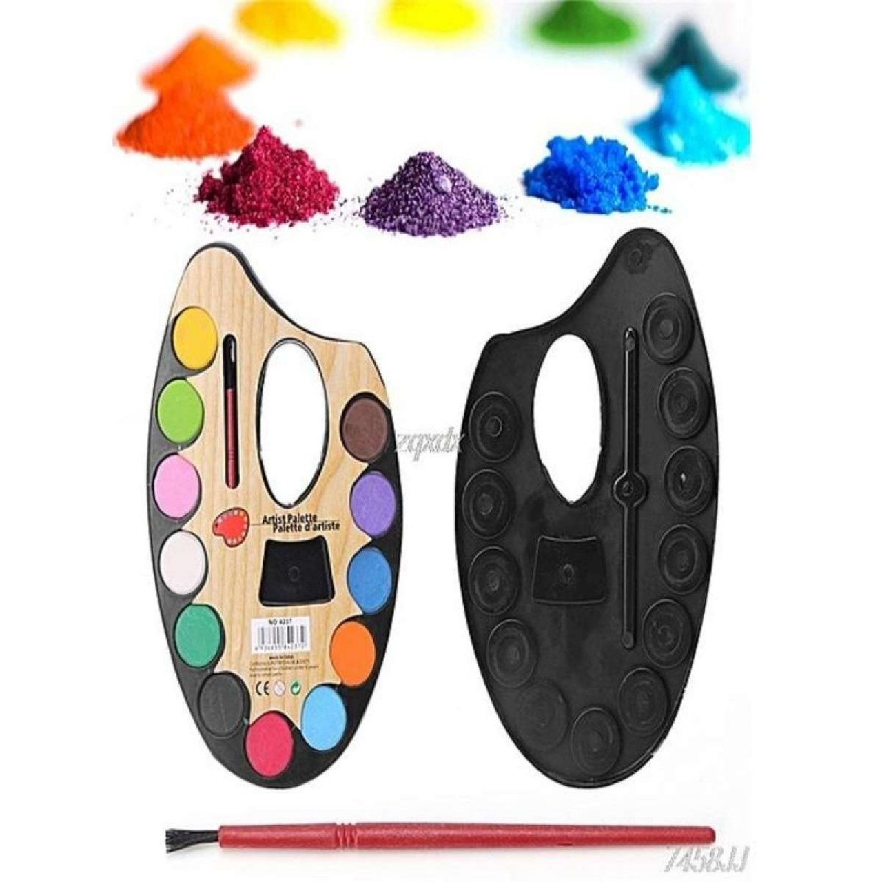 Water Color Palettes -  12 Colors - FREE Paint Brush