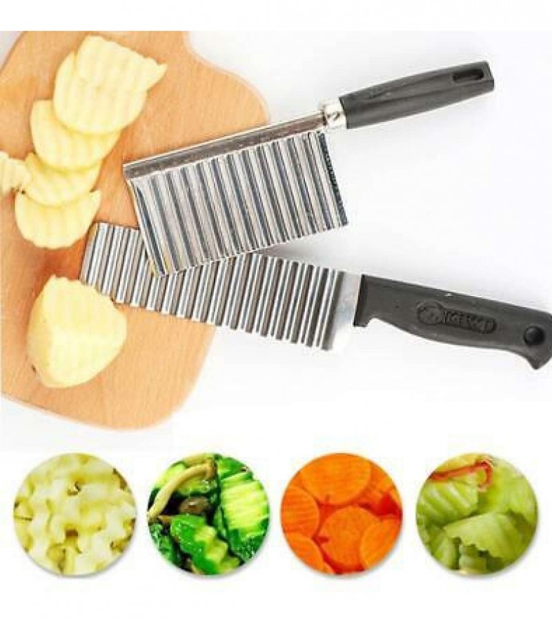 Wavy Chopper Potato Cutter Knife Crinkle Tool