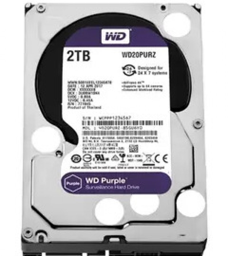 WD Purple 2TB Sata Internal Hard Drive