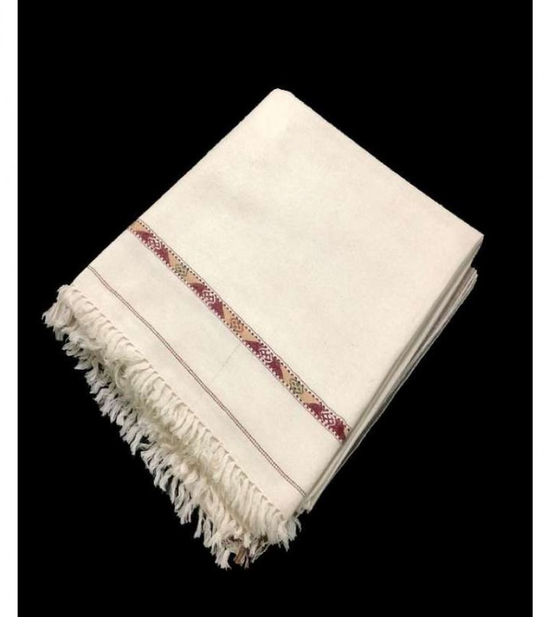 White Wool Shawl For Men