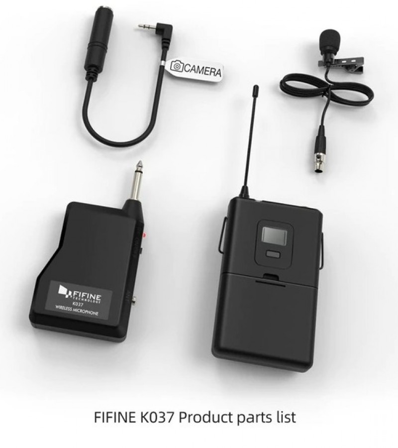 Wireless Lavalier Lapel Microphone System with Bodypack Transmitter Fifine K037