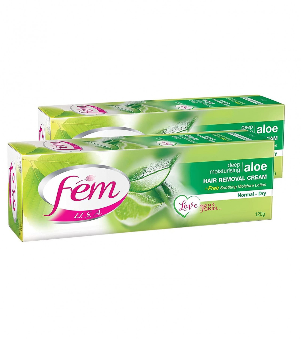 Fem USA Hair Removal Cream - with Aloe Vera and Vitamin E -120g