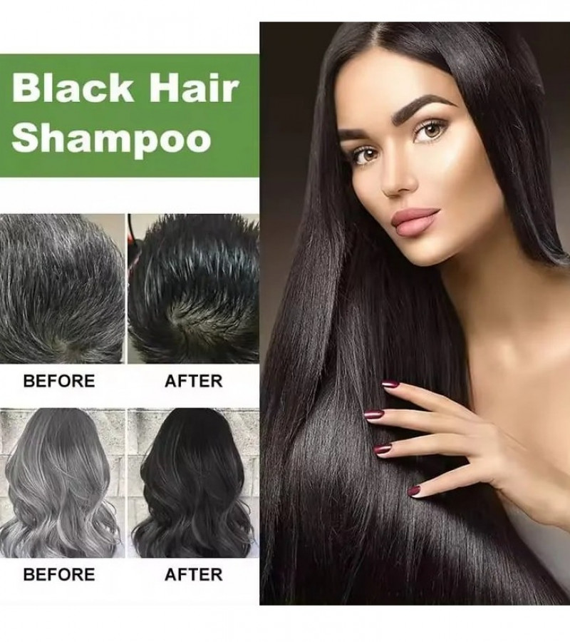 Lichen Black Hair Color Shampoo No-Stain Hair Dye Shampoo for Men & Women - 400 mL - (Black)