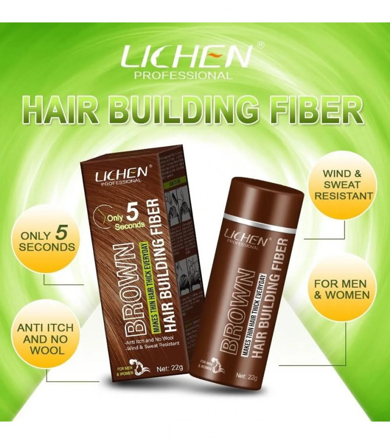 Lichen Hair Building Fibers Brown|Fill In Fine or Thinning Hair|Instantly Thicker|for Men&Women-22g