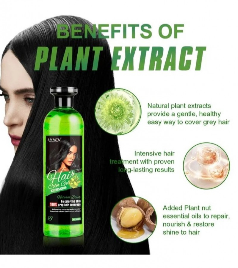 Lichen Hair Color Gel Natural Black (Argan Oil) 258ML* 2 = 516 ml