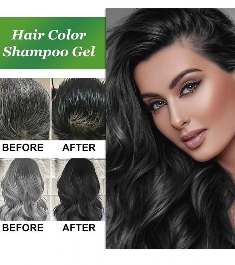 Lichen Hair Color Shampoo Gel Natural Black (Argan Oil) - 200ml